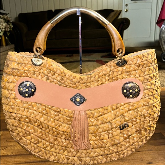 Pier Giorgio • Vintage • Brown • Wicker •  Bamboo Straw • Handbag - Picture 3 of 16